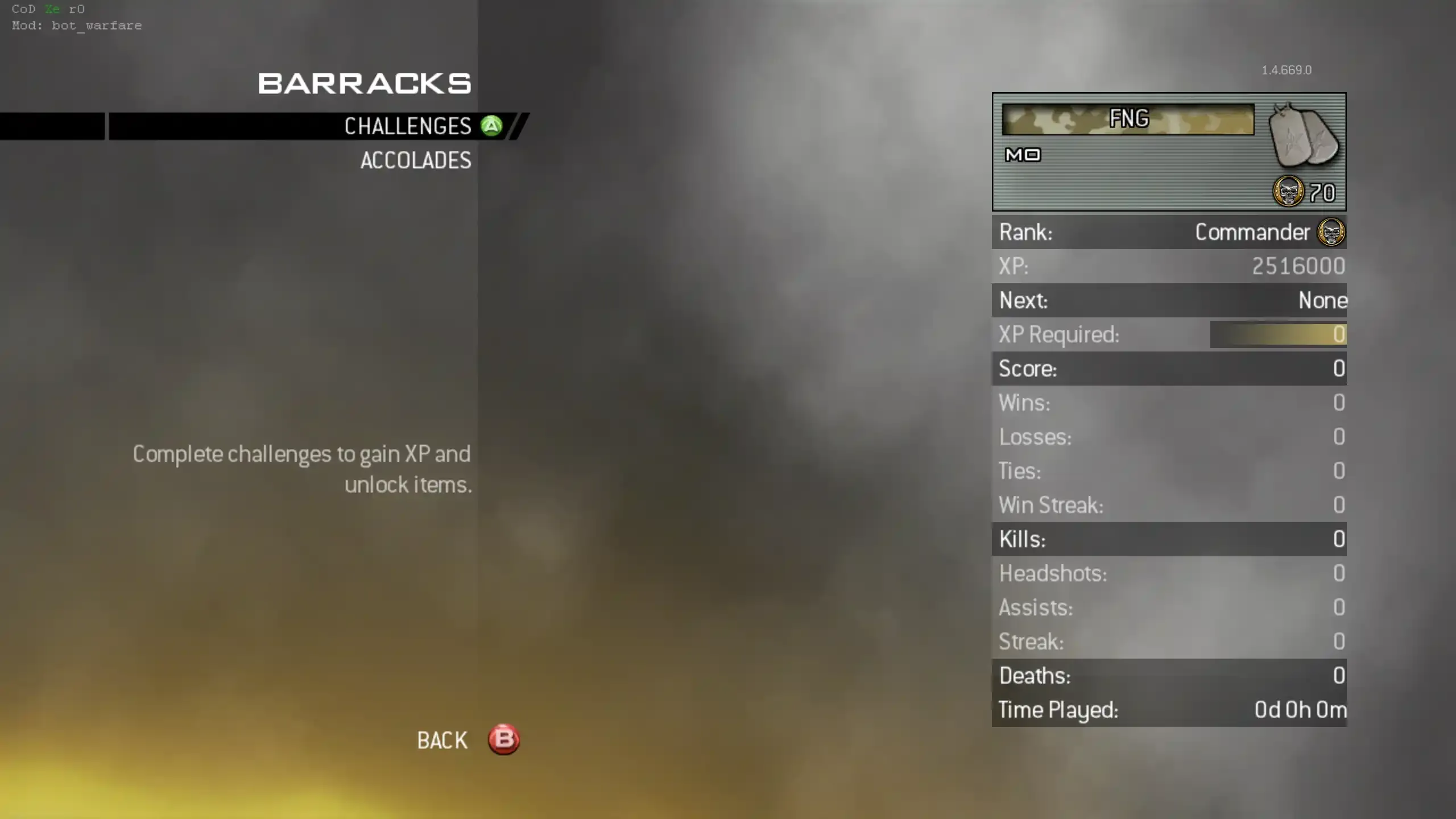unlockstats result in Barracks